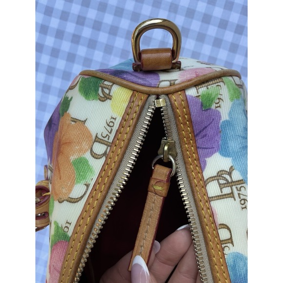 Dooney & Bourke Hibiscus Floral Barrel Bag Purse Shoulder Bag Read - Picture 7 of 12